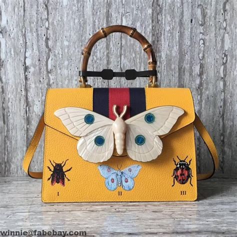 gucci moth bag yellow|gucci leather shoulder bag.